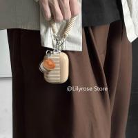 ราคา เคส ใหม่ AirPods 4 [2024] AirPods Pro2 Pro 3 2 1 Case Apple Headphone Wireless Protector Cute Bagel White Stripe with Hand Chain (26928050935)