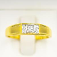 ราคา แหวนเม็ดกลาง บ่าข้างเพชร แหวนเพชร แหวนทองเพชรแท้ ทองแท้ 37.5% (9K) MR128 (22280079857)