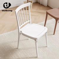 ราคา thailoong สีขาว/ดำ/เทาเก้าอี้ เก้าอี้พลาสติกมีพนักพิง เก้าอี้รับประทานอาหารสไตล์นอร์ดิก (40900678195)