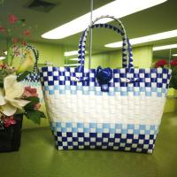 ราคา ตะกร้าสานพลาสติก สีฟ้า-ขาว (5117572345)