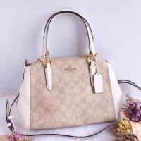 ราคา กระเป๋า ฟรีEms. Coach #F58290 mini christy สีขาวลาย C (717769762)