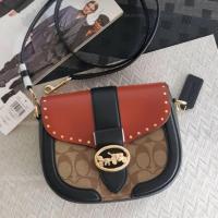ราคา COACH GEORGIE SADDLE BAG IN COLORBLOCK SIGNATURE CANVAS (15682654871)