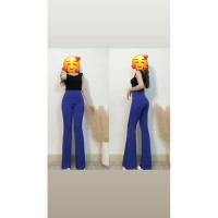 ราคา กางเกงขาม้าเอวสูงผ้าไม่ยืดสีน้ำเงินไซต์M(มือสอง) (26154117979)