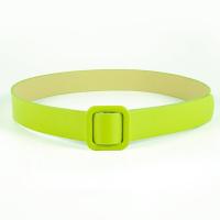 ราคา เข็มขัดหนัง PU หัวเข็มขัดสี่เหลี่ยม ไม่มีเข็ม เจาะรู สีดํา สีแดง สีเหลือง แฟชั่นสําหรับผู้หญิง (19117439768)