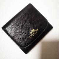ราคา กระเป๋าสตางค์ Coach แท้ F87589 Small Wallet หนังแท้สีดำ (4341122361)