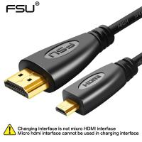 ราคา FSU 1m 1.5m 1.8m 2m 3m 5m สาย Micro HDMI To HDMI 1080P 3D Micro HDMI 1.4 รุ่น Gold Plated ชายกับชายสําหรับแท็บเล็ต HDTV โปรเจคเตอร์ (43401190314)
