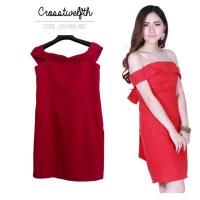 ราคา Crosstwelfth เดรสเปิดไหล่ไปงาน (21272909182)