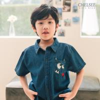 ราคา Chelsee เสื้อเชิ้ตยีนส์แขนสั้น เด็กผู้ชาย ไม่มีลาย อายุ 1.5-10 ปี ผ้า 100%Cotton เสื้อผ้าเด็กโต รุ่น 128120 (29779533368)