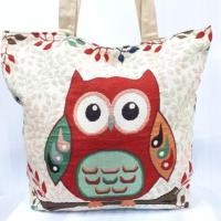 ราคา กระเป๋าผ้าทอลายนกฮูก ทรงชอปปิ้งขนาดใหญ่ (5517210071)