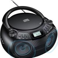 ราคา Cd Boombox ที่โหลดด้านบนแบบพกพาพร้อมวิทยุสเตอริโอ AM/FM สีดํา | เข้ากันได้ CD-R/CD-RW | จอแสดงผล LED | พอร์ต AUX รองรับ | เครื่องเล่นซีดีตั้งโปรแกรมได้ (26001227951)
