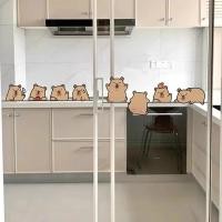 ราคา สติกเกอร์ป้องกันการชนกันของประตูบานเลื่อนห้องครัว Capybala สติกเกอร์ติดกระจกห้องน้ำสติกเกอร์ติดผนังตกแต่งบ้านห้องน้ำ (27319439803)