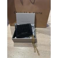 ราคา Charles & keith Tweed snap button mini short wallet (21793716318)