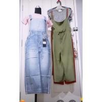 ราคา เอี๊ยมยีนส์ กระโปรงยีนส์​ มือ1​ ผ้าบางใส่สบาย (2286398565)