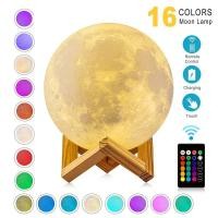 ราคา T20 LED Night Light 3D Print Moon Lamp Rechargeable Color Change 3D Light Touch Moon Lamp Children's Lights Night Lamp f (27260829027)