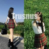 ราคา Trusnus สไตล์ญี่ปุ่น JK ชุดนักเรียน เอวสูง กระโปรงพลีท ลายสก๊อตน่ารัก กระโปรงสีแดง กระโปรงลายสก๊อต คุณภาพสูงXS-XXXL (28855915213)