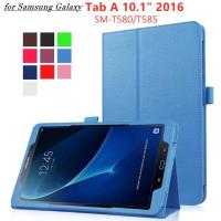 ราคา For Samsung Galaxy Tab A A6 10.1 2016 SM-T580 T580N T585 T585C Tablet Ultra-thin PU Leather Case Adjustable Folding Stand Cover Full Body Protective Cover (16092639148)
