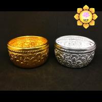 ราคา ขันน้ำลายไทย ขันเงิน ขันทอง ขันน้ำสงกรานต์ อลูมิเนียม ขนาด 5,6,7,8,10 ซม. (1372108803)