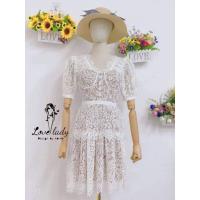 ราคา ชุดเดรสสั้นลูกไม้งาน//ป้ายlove lady (11001602522)