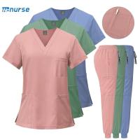 ราคา ขายร้อนผ่าตัดเครื่องแบบเสื้อผ้าทางการแพทย์ผู้หญิงผู้ชายพยาบาลชุดกระเป๋าท็อปส์กางเกงขัดชุดคลินิกร้านเสริมสวยชุดทํางาน (28385506559)