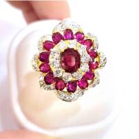 ราคา แหวนพลอยทับทิม พลอยแท้จากจันทบุรี 5 กะรัตประดับเพชรสวิส ตัวเรือนทองคำแท้ 90% ขนาดแหวน 56 มีใบรับประกันสินค้า (28529891450)