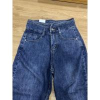 ราคา กางเกงมือ2 กางเกงยีนส์เอวสูง สีเข้ม (8082176388)