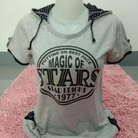 ราคา เสื้อฮูดแขนสั้น เสื้อยืดแขนสั้นแบบมีหมวก (4924876679)