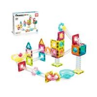 ราคา PicassoTiles 60 Pc Magnetic Tiles Marble Run Travel Size Construction Playset (24086871891)