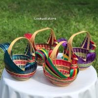 ราคา ตะกร้าไก่สานไม้ไผ่ใบกลาง ตะกร้าไก่ใส่ไข่ไก่ คละสี (15930035241)