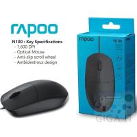 ราคา Rapoo N100 USB Cable Optical Mouse (Black) ประกันศูนย์ฯ 2 ปี (28850650477)