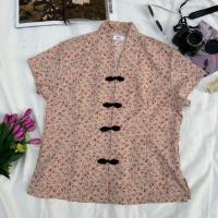 ราคา ชุดจีน Plus size เสื้อกี่เพ้าแขนสั้นพิมลายดอก ประยุกต์ดีไซน์ใหม่สาวอวบ สไตล์อาหมวยน่ารัก รุ่น ส.อาหมวย(S77) (29823439814)