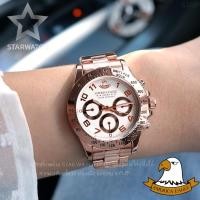 ราคา AMERICA EAGLE นาฬิกาข้อมือผู้หญิง สายสแตนเลส รุ่น AE006L – PINKGOLD/WHITE (3948984607)