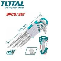 ราคา TOTAL กุญแจหกเหลี่ยม แบบหัวท๊อกซ์ 9 ตัวชุด ยาว รุ่น THT106392 ( Torx L-Wrench ) - ประแจแอล (19892387294)