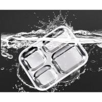 ราคา 3 หลุม 4 หลุม สแตนเลส ถาดหลุมสแตนเลส กล่องข้าว ถาดหลุม ถาดหลุมใส่อาหาร กล่องข้าว ไม่ขึ้นสนิม กล่องสแตนเลส (28778022433)