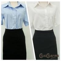 ราคา เสื้อนักศึกษาแขนสามเหลี่ยมเข้ารูป เสื้อนักศึกษาถูกระเบียบ ขาวสว่าง (25403280952)