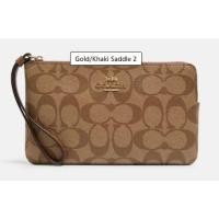 ราคา Coach แท้% พร้อมส่งLarge Corner Zip Wristlet In Signature Canvas (22575423530)