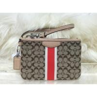 ราคา Impcoachza พร้อมส่ง กระเป๋าคล้องมือ Coach รุ่น SIGNATURE STRIPE 6CM (F50594) สีแดง (812059656)