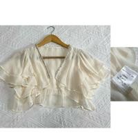 ราคา (E584) เสื้อคลุมสีครีมผ้าโพลีเอสเตอร์อก 32 ถึง 34 ความยาว 13 ❤️69.- (27180056415)