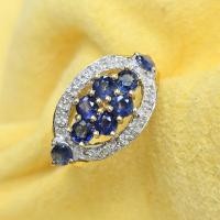 ราคา 925 ตัวเรือนแหวนเงินแท้ พลอยเเท้ : พลอยไพลิน กาญจนบุรี เเท้ 925 Natural Kanchanaburi Blue Sapphire Sterling Silver Ring (26174247222)