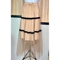 ราคา กระโปรงผ้าชีฟอง สีโอรสส้ม ลายจุด (24613927288)