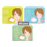 ราคา ส่งใน 24 ชม.❤️สำลีเช็ดหน้า yuki yuki cosmetic cotton puff (1กล่อง มี 80ชิ้น) (3661230132)