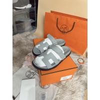 ราคา ❤️Used Like New Hermès Chypre Veau Lisse leather sandal Size43 เหมาะเท้า 26.5-27CM (28880940852)