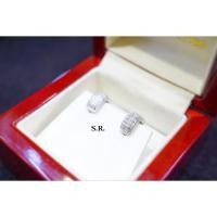 ราคา S.R. ต่างทองคำขาว ต่างหูเพชร เม็ดละ 0.01 กะรัต เพชรน้ำ100 ขาวสวยไฟดี พร้อมใบรับรองสินค้า เคลือบทองคำขาวแท้100% (26369153221)