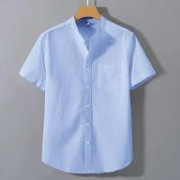 ราคา เสื้อเชิ้ตคอจีนแขนสั้น รุ่นกระดุมยาว ผ้า OXFORD (ไซต์ S-XXL) เสื้อผ้าผู้ชาย (26773366489)