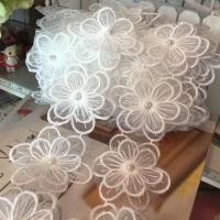 ราคา 1y 90cm ผ้าลูกไม้ ดอกแก้ว แถว ดอกไม้ สีขาว ขนาดกว้าง 7 cm x ความยาว 90 เซนติเมตร LACE7501 (1308413637)