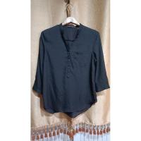 ราคา เสื้อเชิ้ตผ้าซีทรู สีกรม งานป้าย ZARA WOMAN (28759053619)