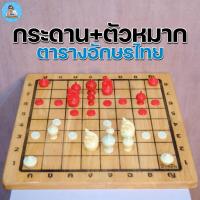 ราคา [ฆราวาสผู้ใฝ่รู้] กระดานหมากรุกไทยไม้ยางพาราขนาด 45CM รุ่นM2 ตารางและอักษรไทยฟรีตัวหมาก1ชุด (24174959745)
