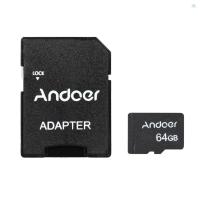 ราคา Yb2 การ์ดหน่วยความจํา Andoer 64GB Class 10 การ์ดหน่วยความจํา TF Card + TF Card Adapter สําหรับกล้องรถโทรศัพท์มือถือตาราง PC เครื่องเล่นเสียง GPS (28464980633)