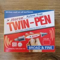 ราคา ปากกาเมจิค 2หัว สีแดง ตราม้ายกกล่อง บรรจุ12แท่ง (8222290992)