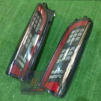 ราคา ไฟท้าย รถตู้ Hiace commuter 2005 - 2018 ลาย Valenti LED bar สี smoke ไฟเลี้ยววิ่ง (11909826460)