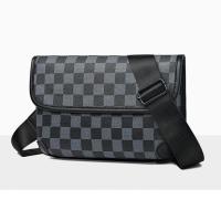 ราคา กระเป๋าสะพายข้างผู้ชายแบบมินิมอลลิสต์หลากสีเสริมแฟชั่นกระเป๋าสี่เหลี่ยมเล็กหนังผู้ชายสีดำกระเป๋ากันน้ำแบบฝาพั (26971329415)